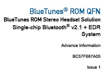 CSR BC57F687A05 蓝牙立体声方案
