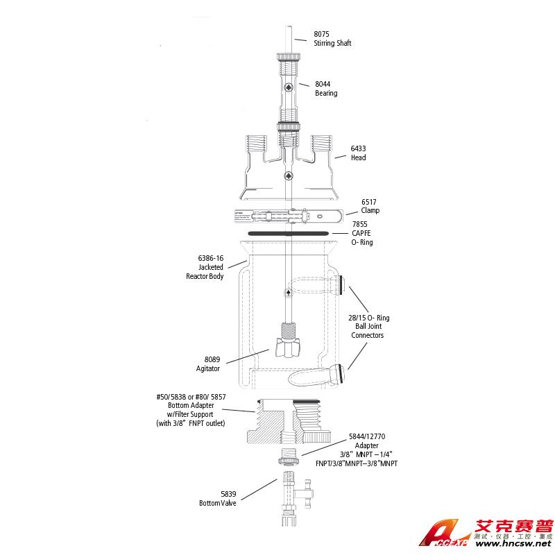 JULABO优莱博 600ml 夹套压力过滤釜，CRS6386-107